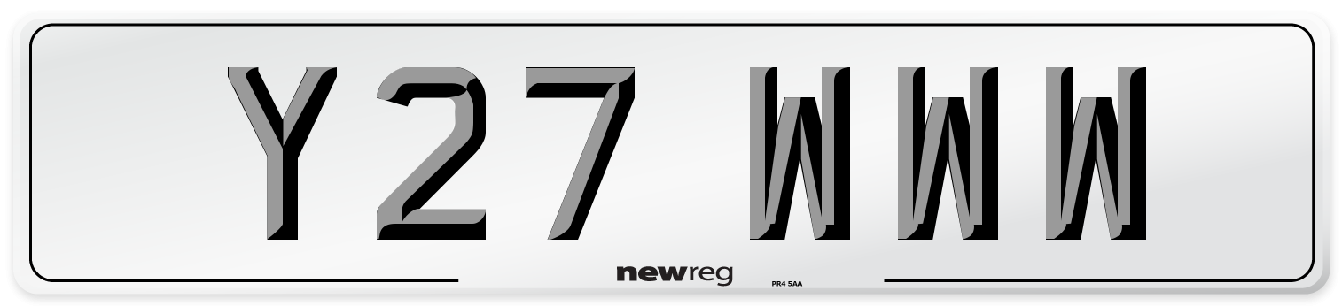 Y27 WWW Number Plate from New Reg